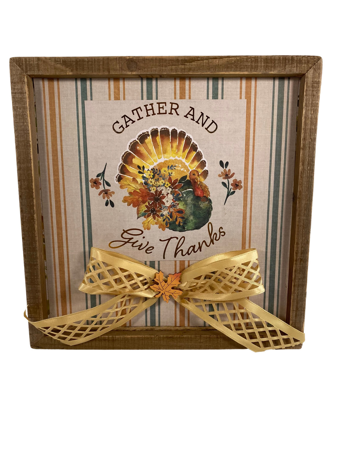AGD Fall Decor - Gather Give Thanks Bless Home Cross Reversible Inset Box Sign