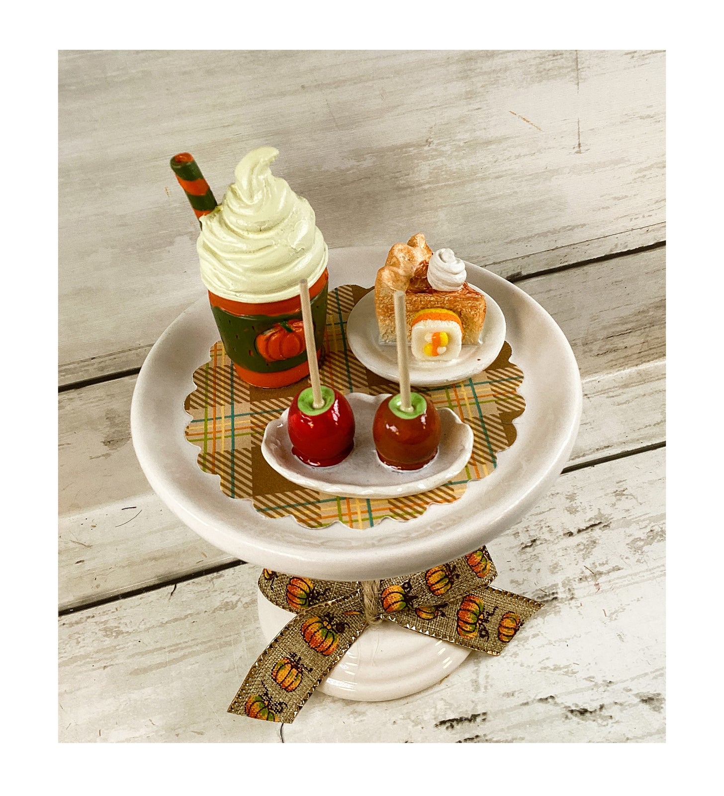 AGD Fall Decor - Pumpkin Spice Latte Pie Candy Corn Risers 1pc