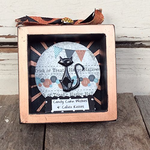 AGD Halloween Decor - Candy Corn Calico Wishes Box Sign