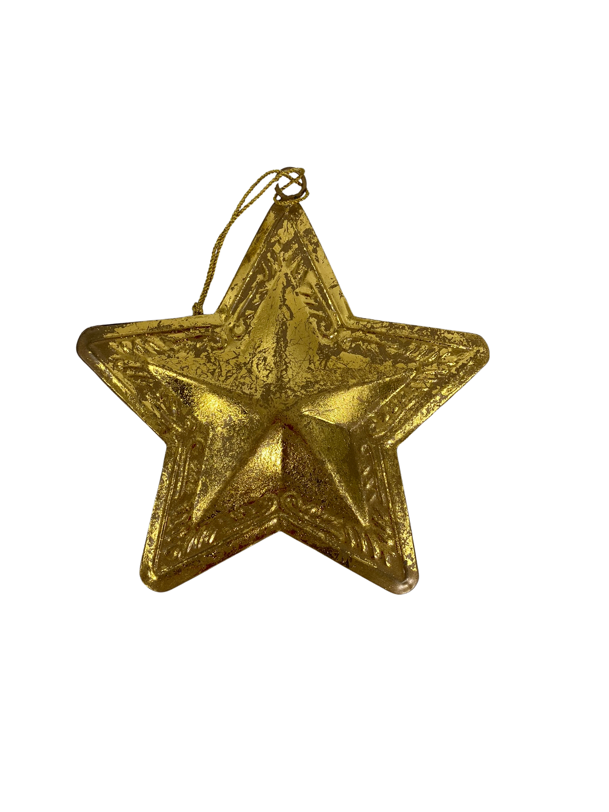 WM Christmas Decor - Antique Gold 3-D Star Ornaments 12pc Set