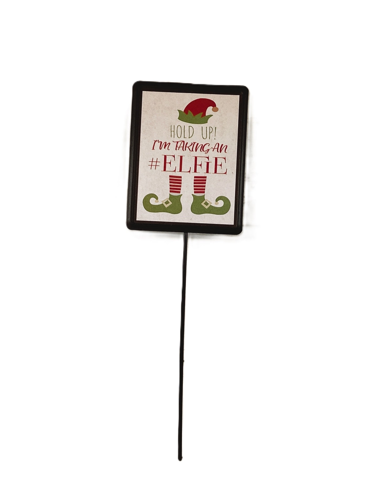 WM Christmas Decor - Photo Booth #Elf Elfie Floral Pick Sign