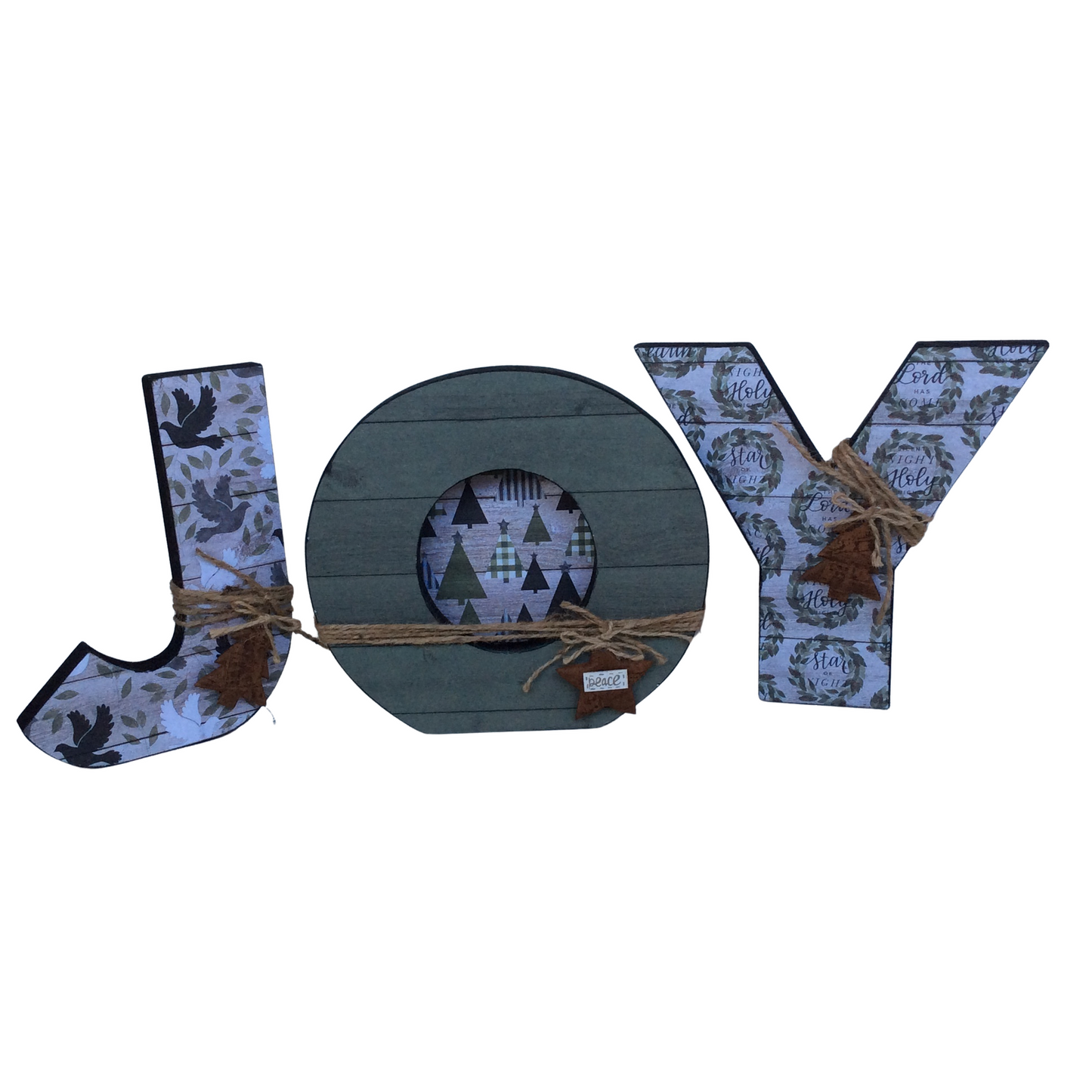 AGD Christmas Decor - Woodland Chunky Joy Letters Tabletop Sign