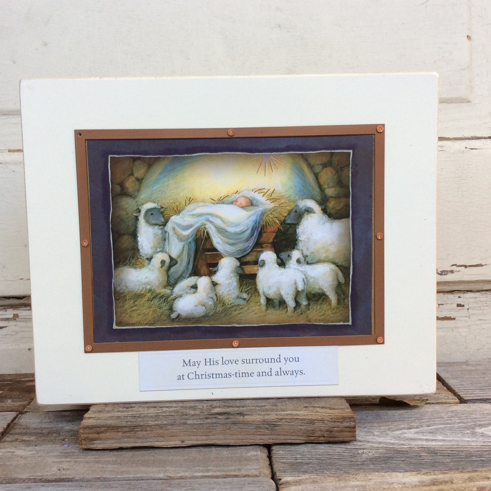 AGD Christmas Decor - His Love Surrounds Lambs and Manger
