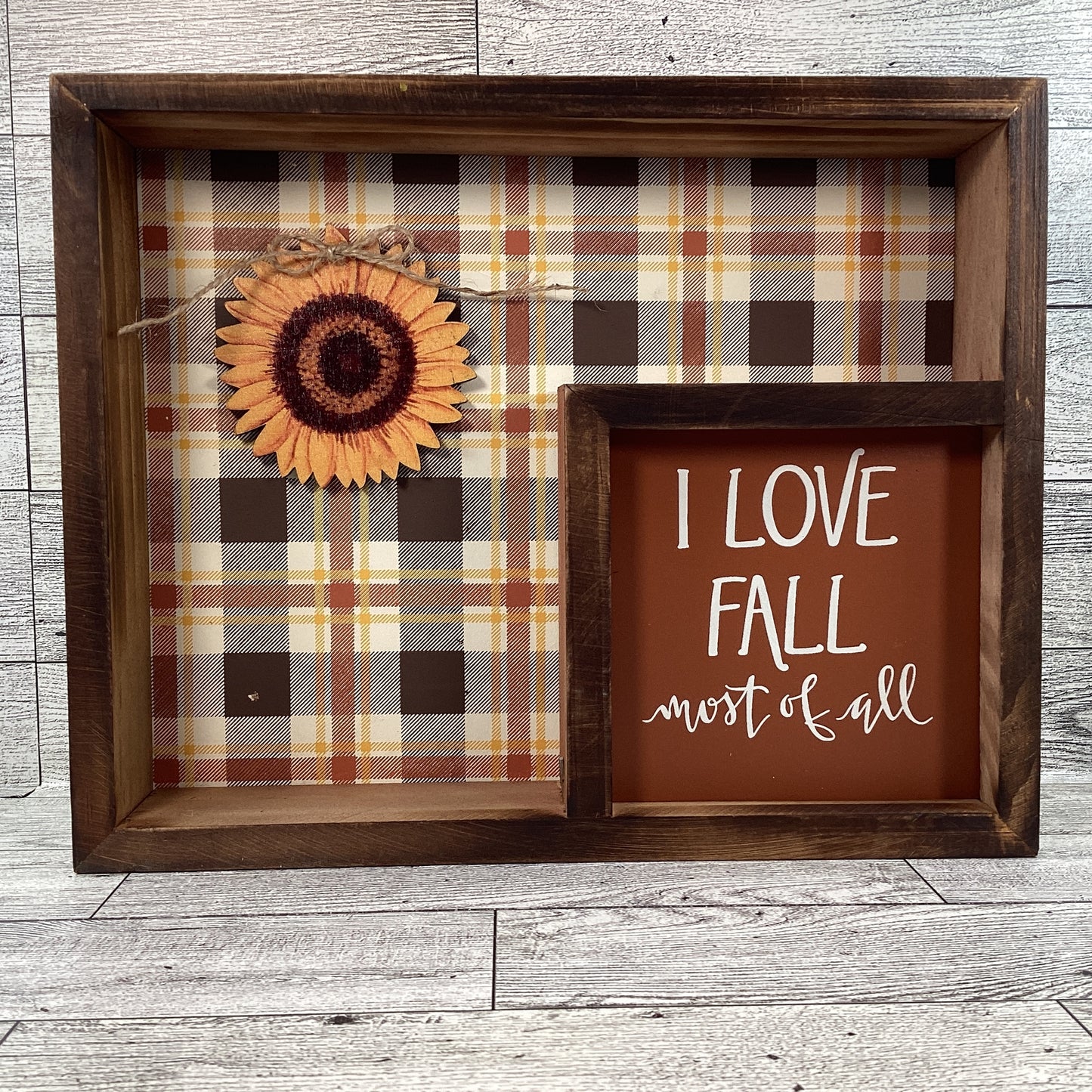 AGD Fall Decor - Harvest Figurines Love Fall Most Shadow Box Sign