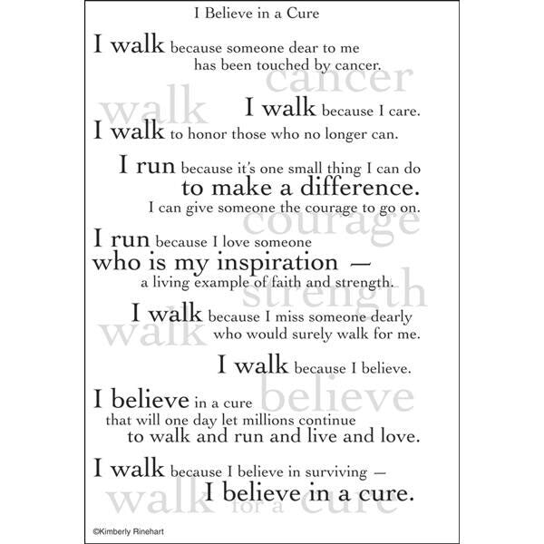 ITT Craft Supply - Believe in a Cancer Cure Poem For A Page Sticker Sheet