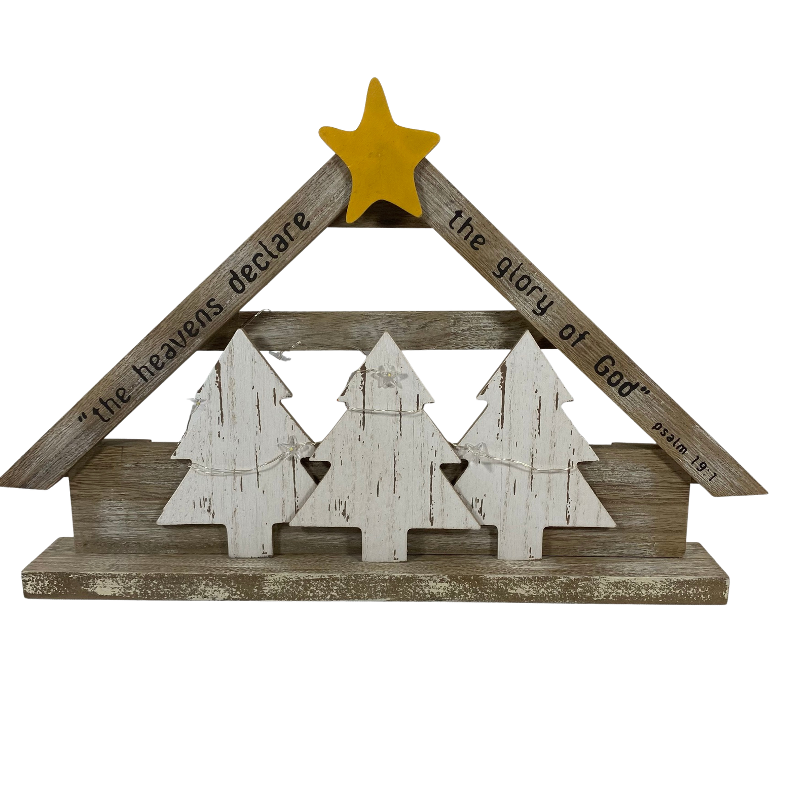 AGD Christmas Decor - Resin Children Nativity Lighted  Stable Wood Manger Set