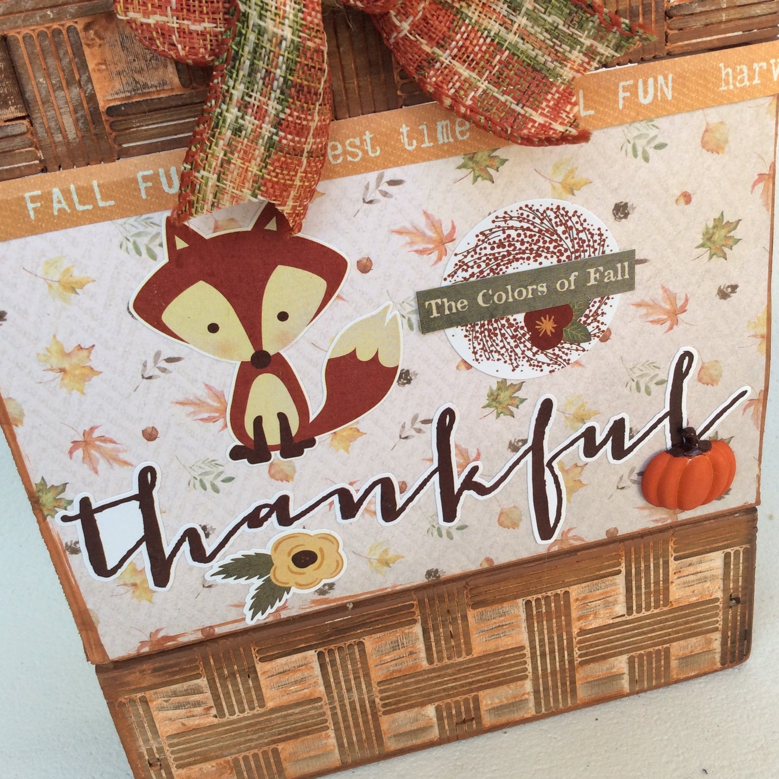 AGD Fall Decor - Thankful Fox Colors of Fall Box Sign