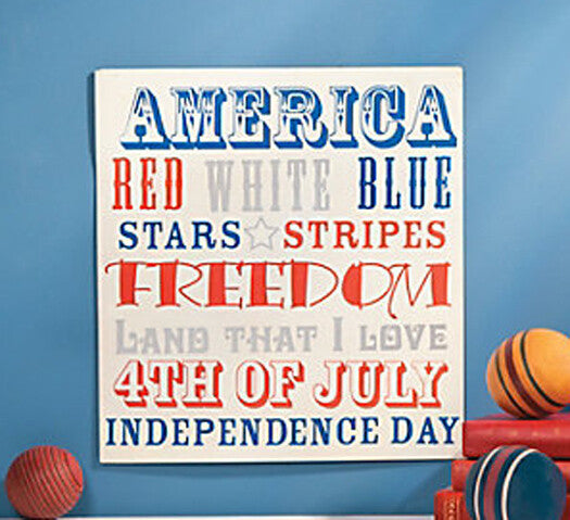 FE-OTC Patriotic Wall Subway Art Sign - Patriotic 4th of July Red White & Blue