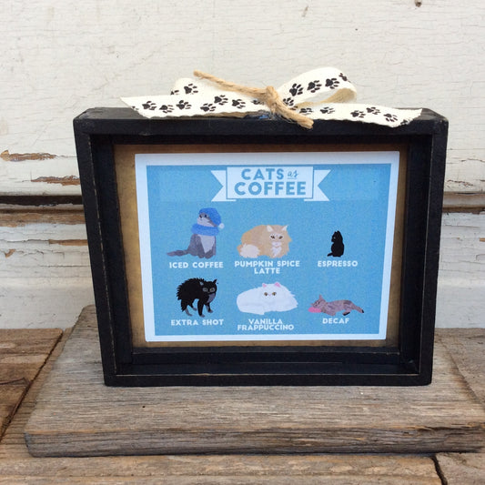 AGD Fall Decor - Cats As Coffee Latte Spice Box Sign