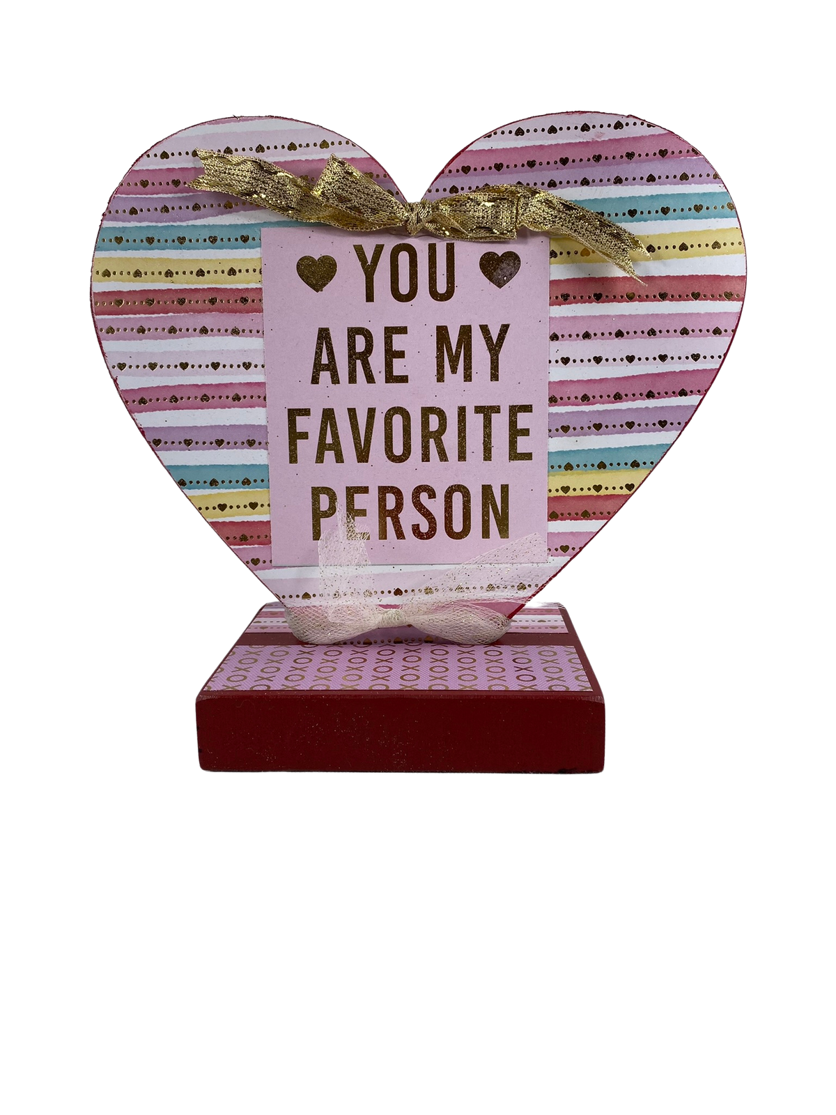 AGD Valentines Decor - My Favorite Double-sided Heart Table Sitter 10inch