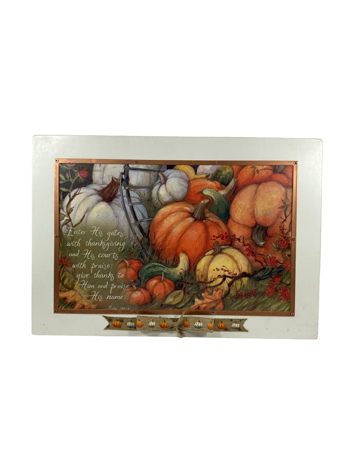 AGD Fall Decor - Enter His Gates With Praise Psalm 100:4 Box Sign