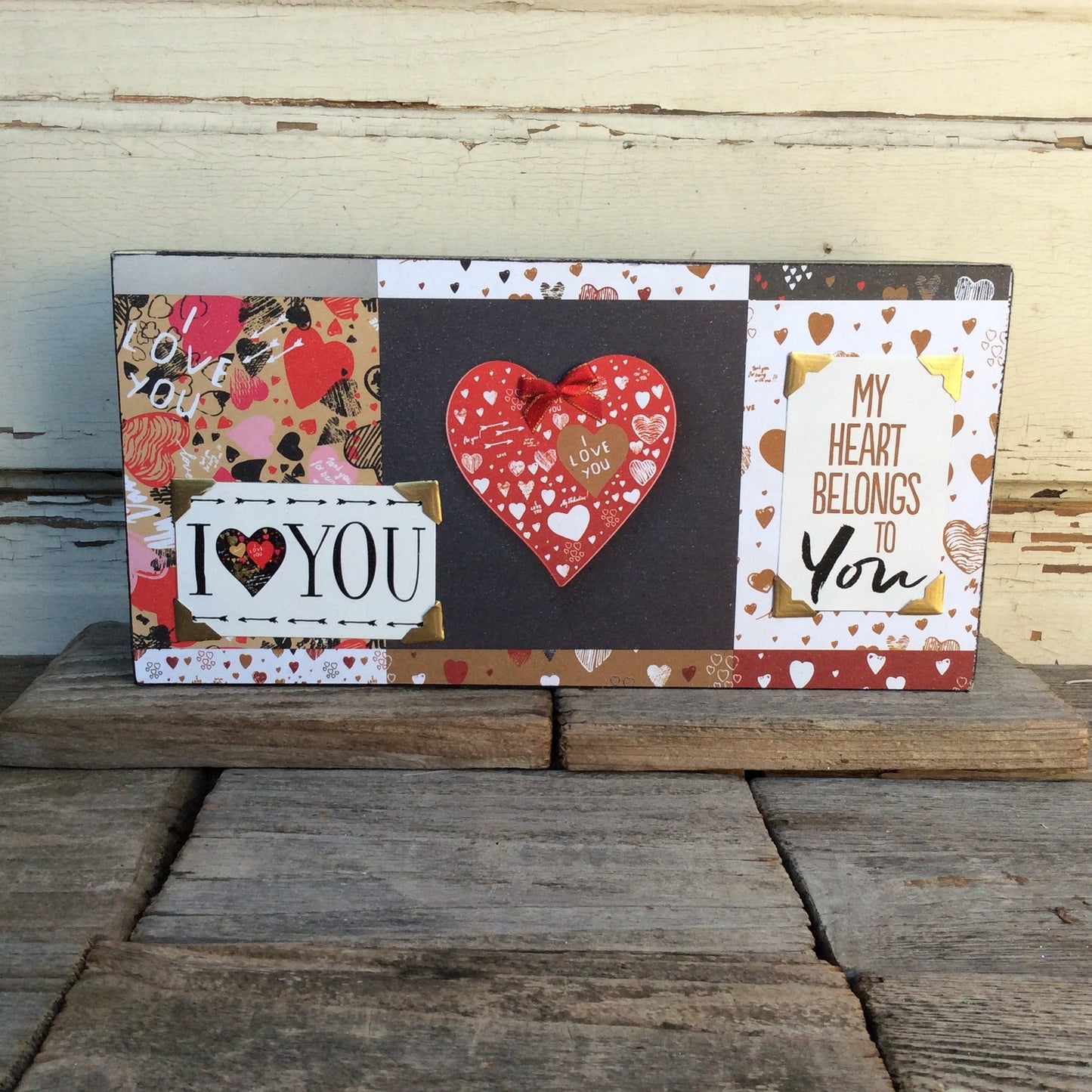 AGD Valentines Decor - Heart Belongs To You I Love You Box Sign