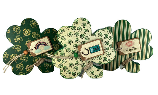 AGD Saint Patrick Decor - Chunky Wood Shamrock Sitter 3pc Set