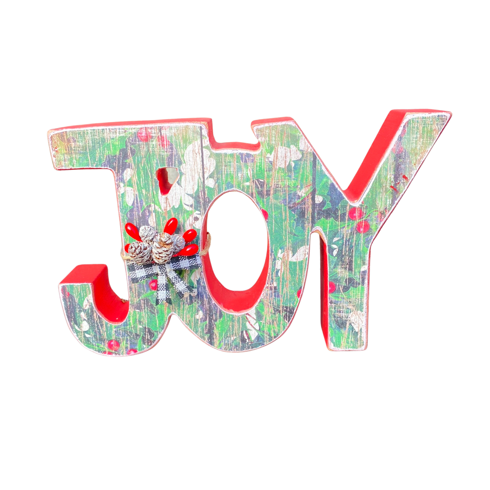 AGD Christmas Decor - Chunky Peace Joy Word Tabletop Signs 2pc Set