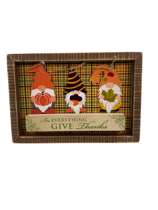AGD Fall Decor - Everything Give Thanks Gnomes Inset Sign