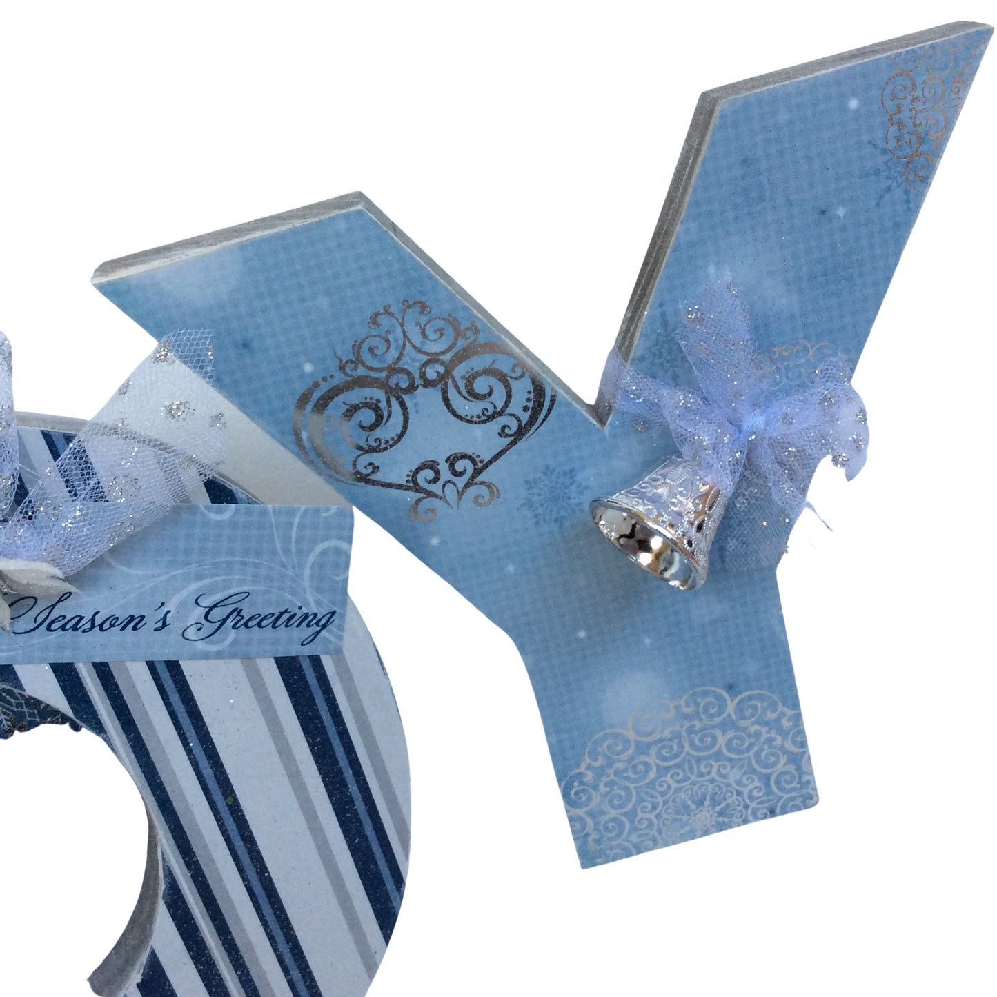 AGD Christmas Decor - Silver Blue Winter Joy Tabletop Sign