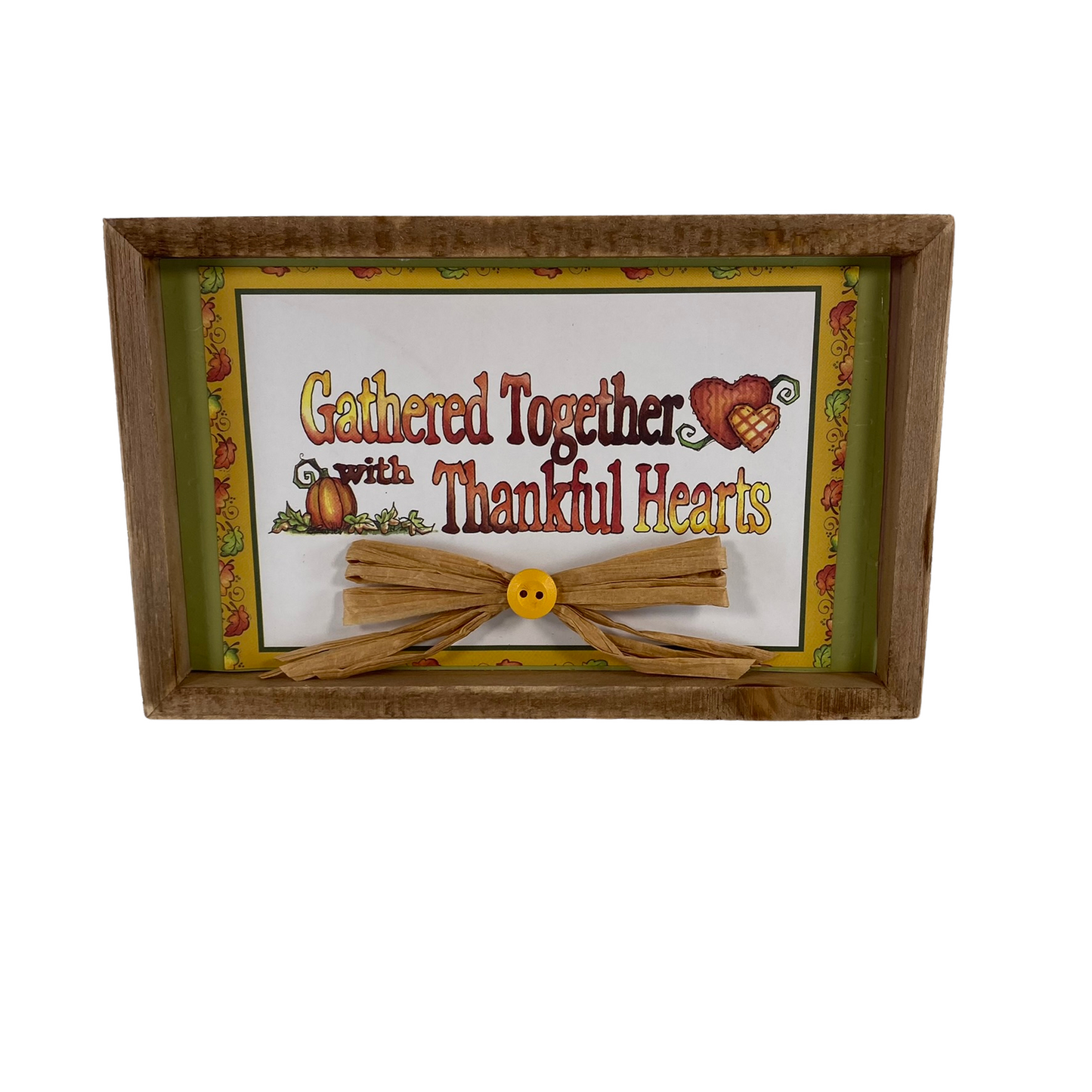 Fall Decor - Gather Together Thankful Hearts Inset Sign