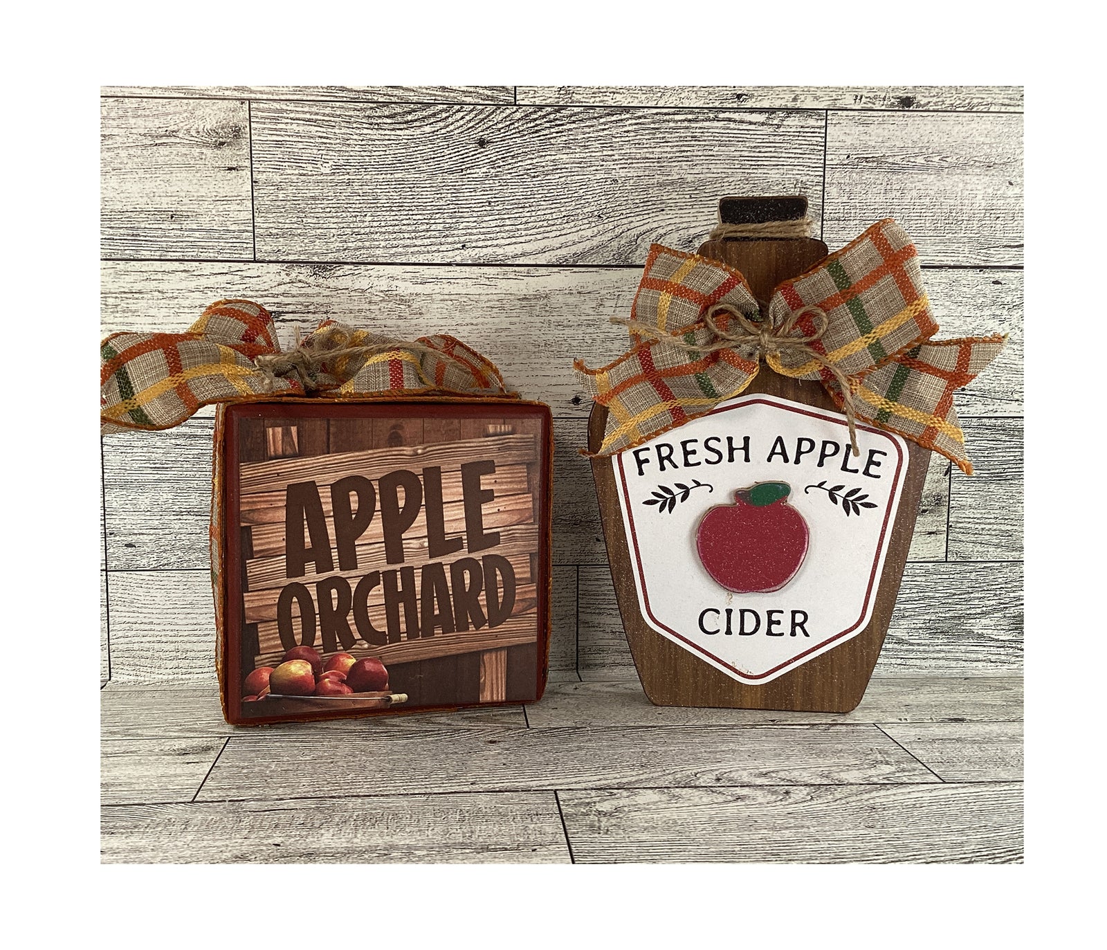 AGD Fall Decor - Apple Cider Jar Orchard Sign 2pc Set
