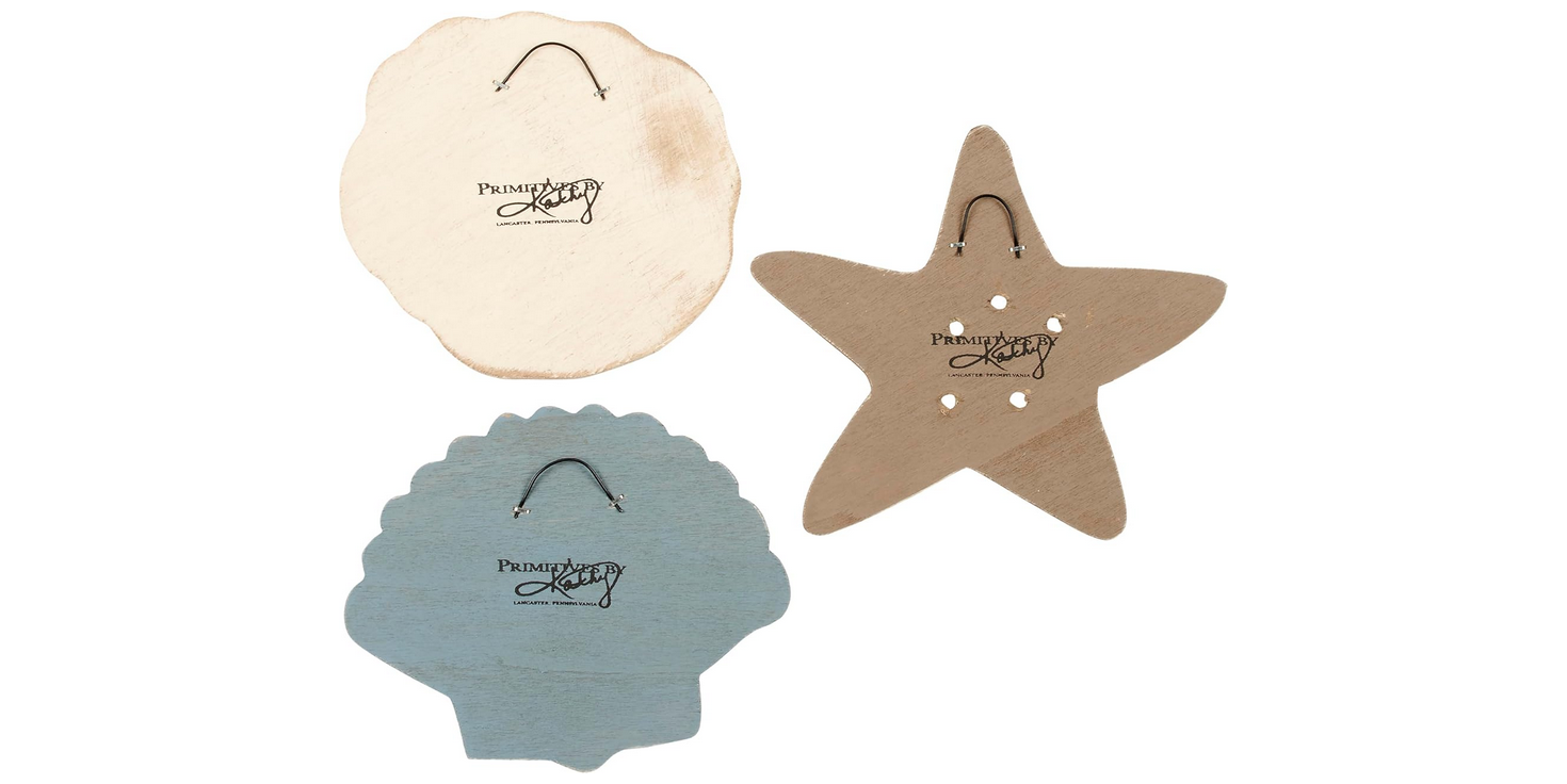 PBK Christmas Decor - Seas Shells Oceans Beach Theme Ornaments 3pc