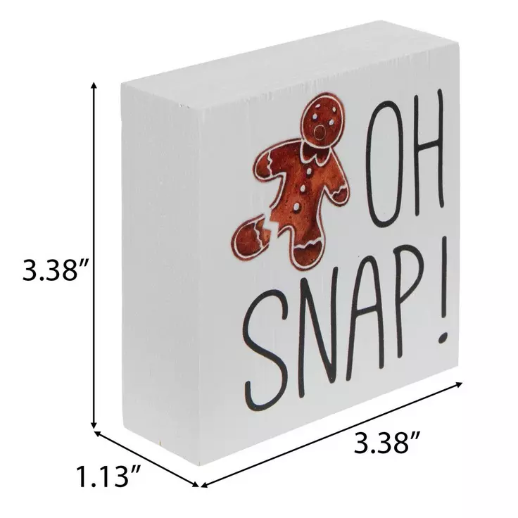 HL Christmas Decor - Gingerbread Oh Snap Tier Tray Block Sign