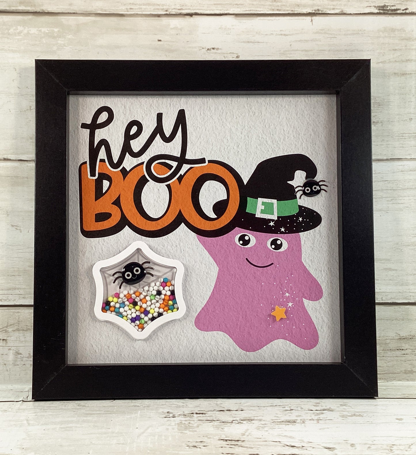 Halloween Decor Pastel Cat Ghost Trick Treat Shaker Signs 3pc Set