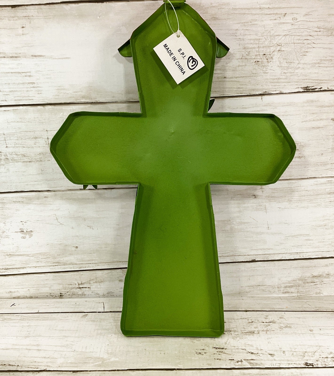 SPI Spring Summer Decor - Lady Bug Sunflower Metal House Cross Sign