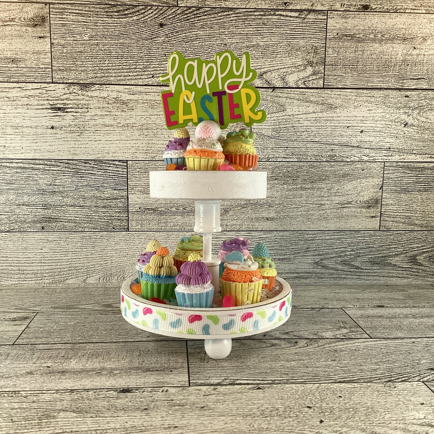 AGD Easter Decor - Small Miniature Cupcake Tier Tray Display