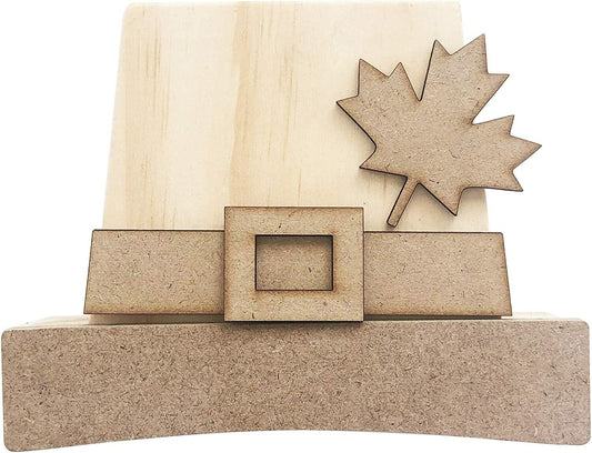 FD Fall Craft Decor - DIY Wood Pilgrim Hat Wood Block