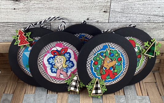 AGD Christmas Decor - Whimsy Green Monster Ornaments 5pc Set