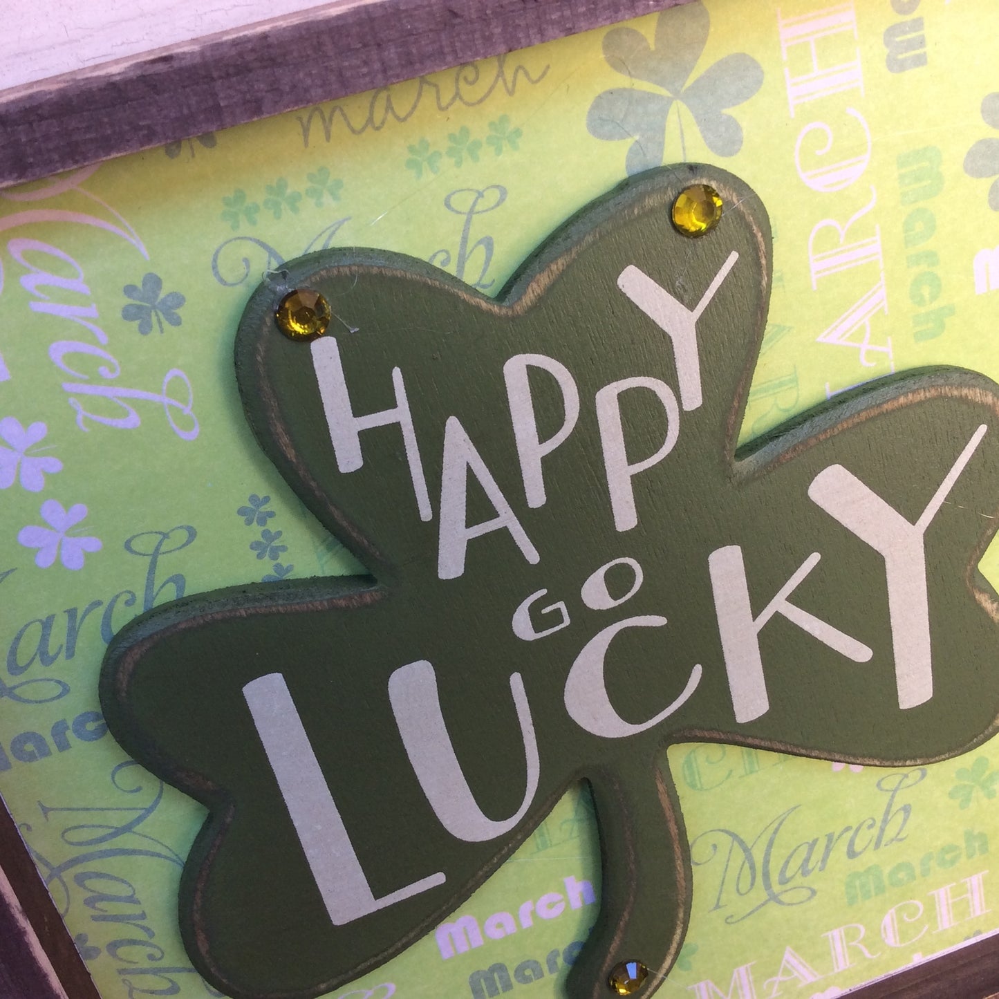 AGD St Patricks Decor - Happy Go Lucky Box Sign
