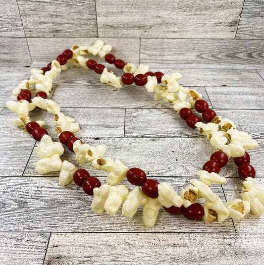 Christmas - Artificial Popcorn Cranberry Ugly Sweater Costume Necklace