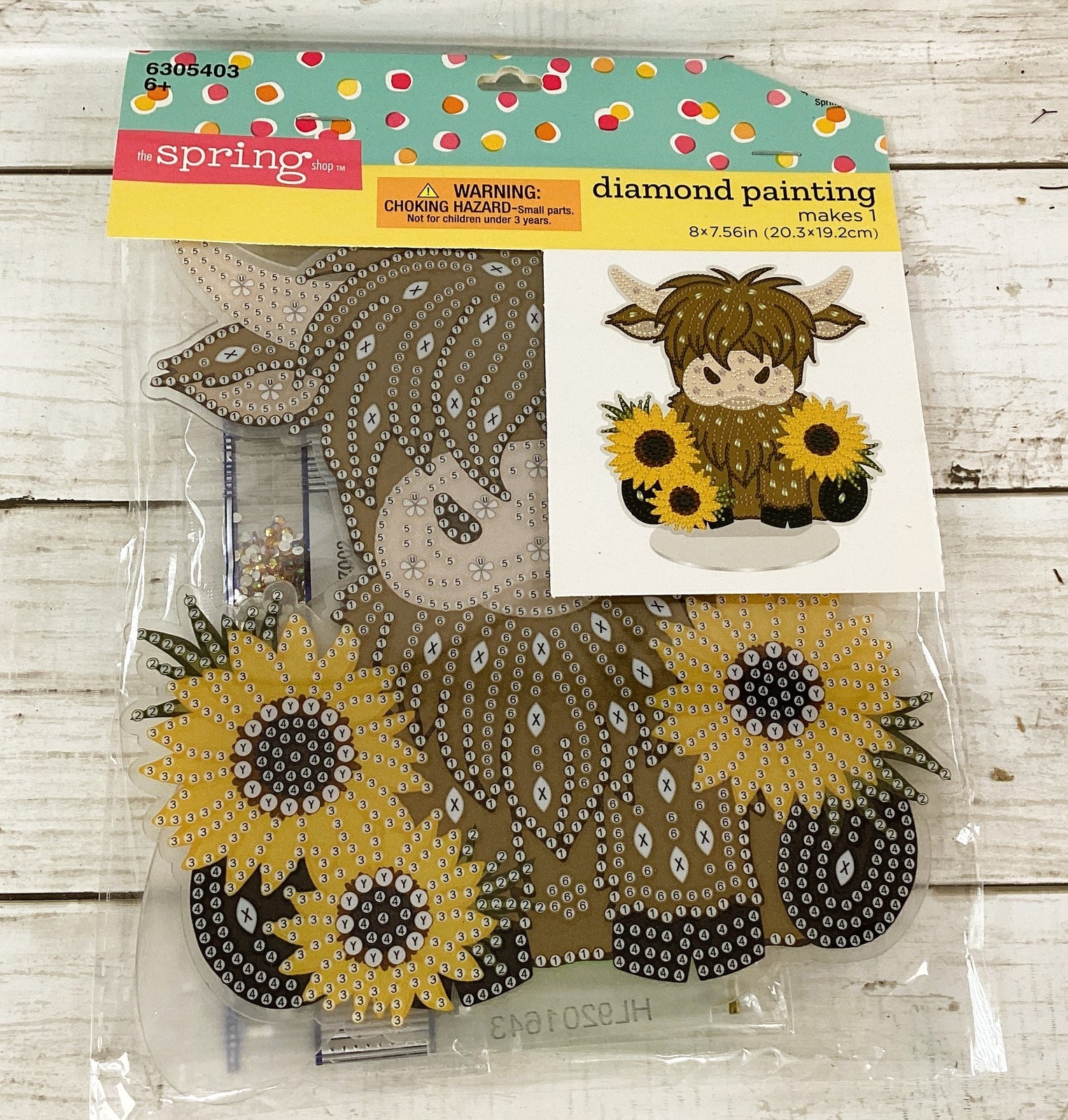 HL Spring Craft Supply - Highland Cow Head Diamond Painting Kit