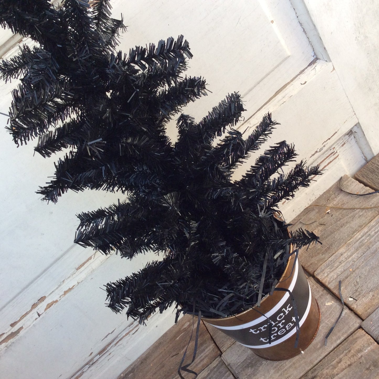 AGD Halloween Decor - Trick or Treat Artificial Black Canadian Pine Tree 2ft.