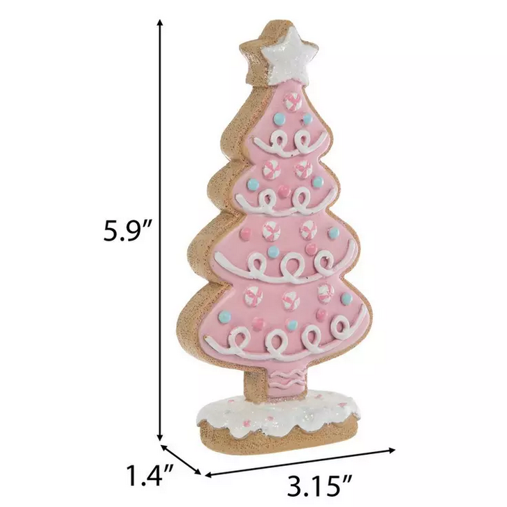 HL Christmas Decor - Gingerbread Cookie Pastel Trees 3pc