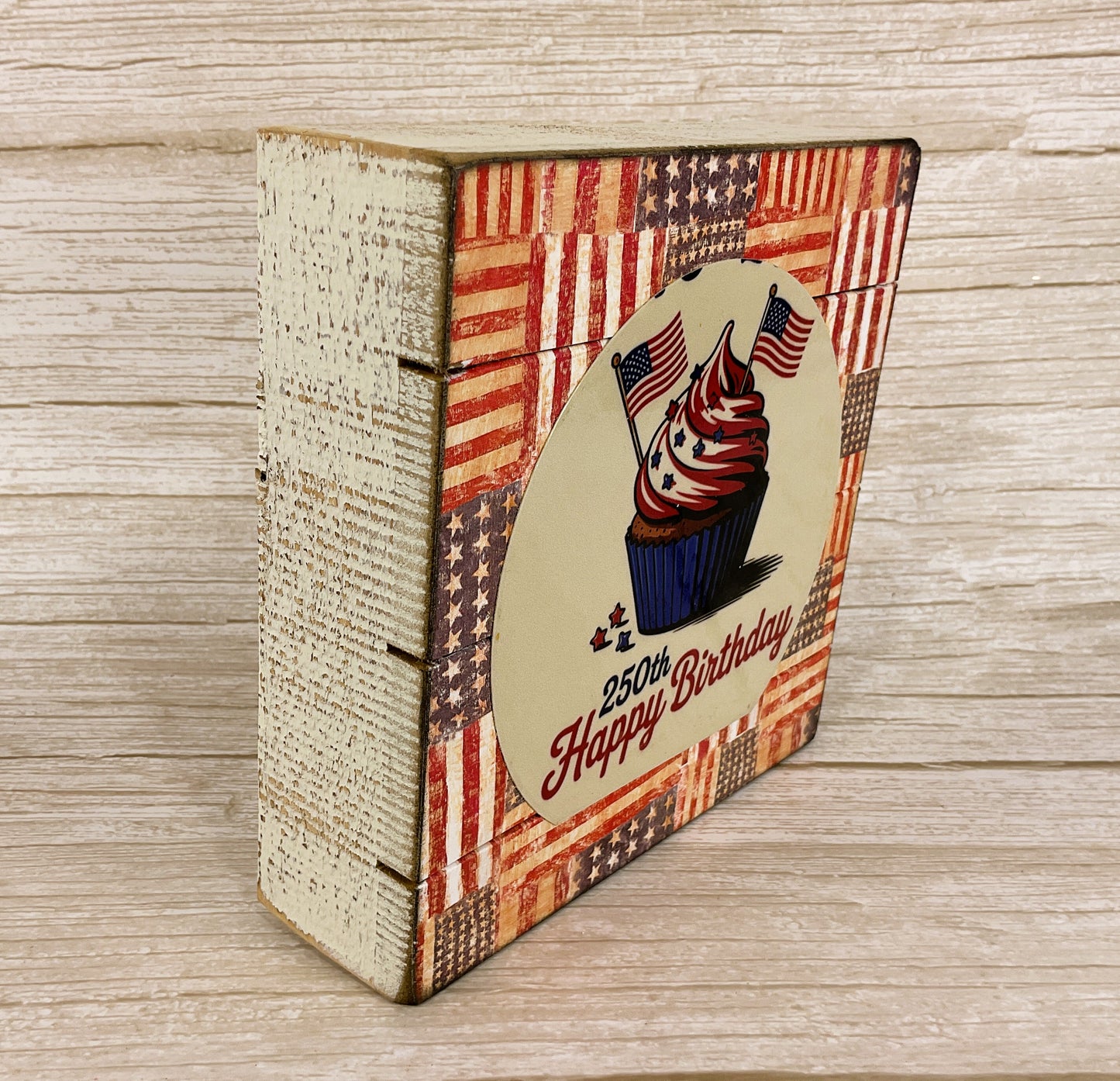 AGSD Patriotic Decor – July 4th 250th Birthday Cupcake Sign