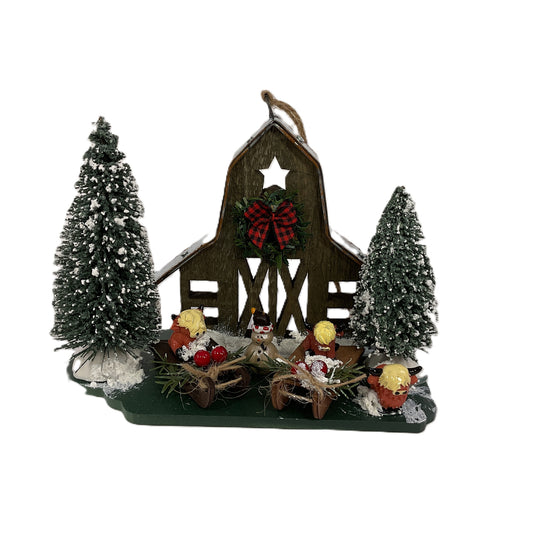AGSD Christmas Decor - Highland Coo Cow Farmhouse Wood Barn