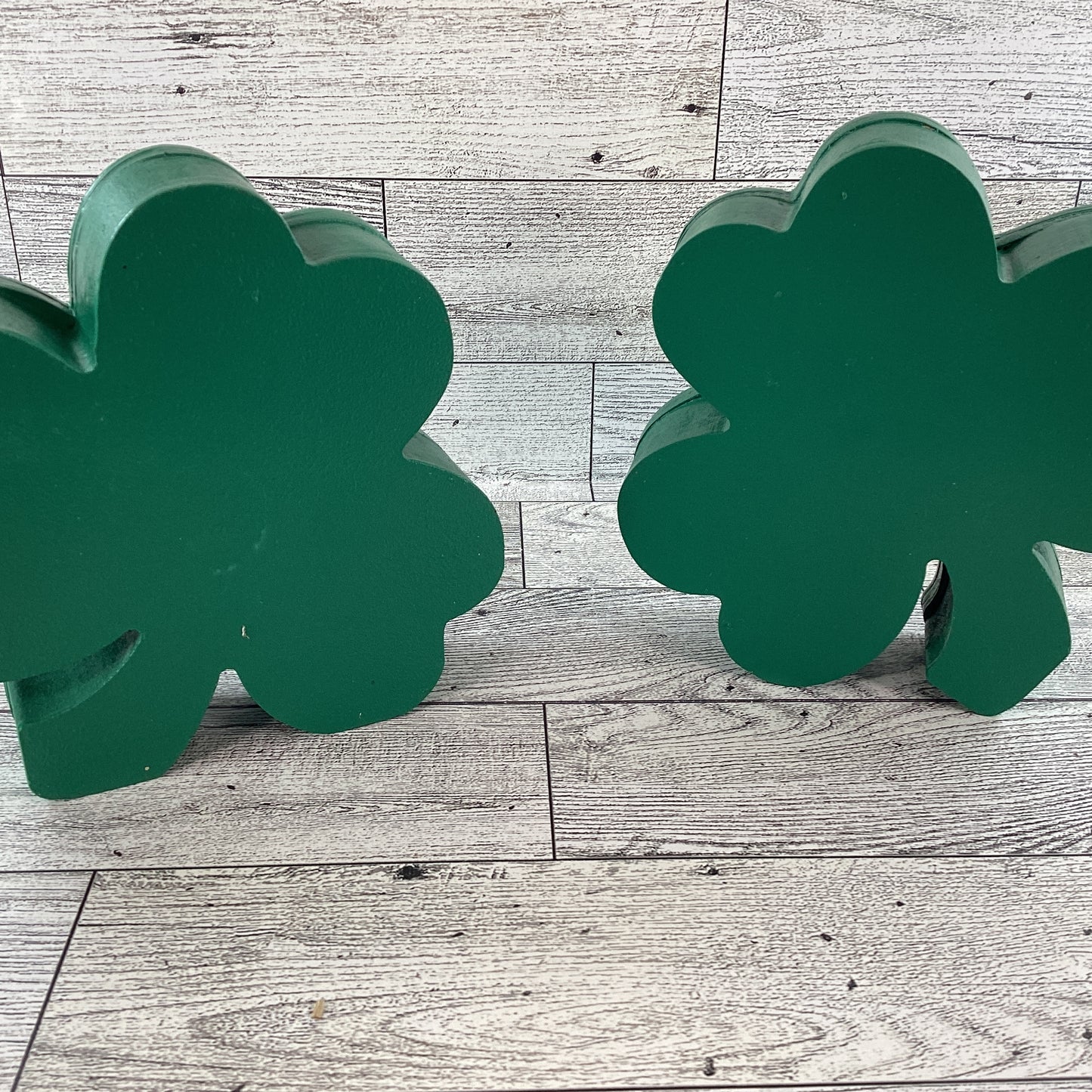 AGD St Patrick Decor -  Shamrock Chunky Wood Shaker Sitter 2pc
