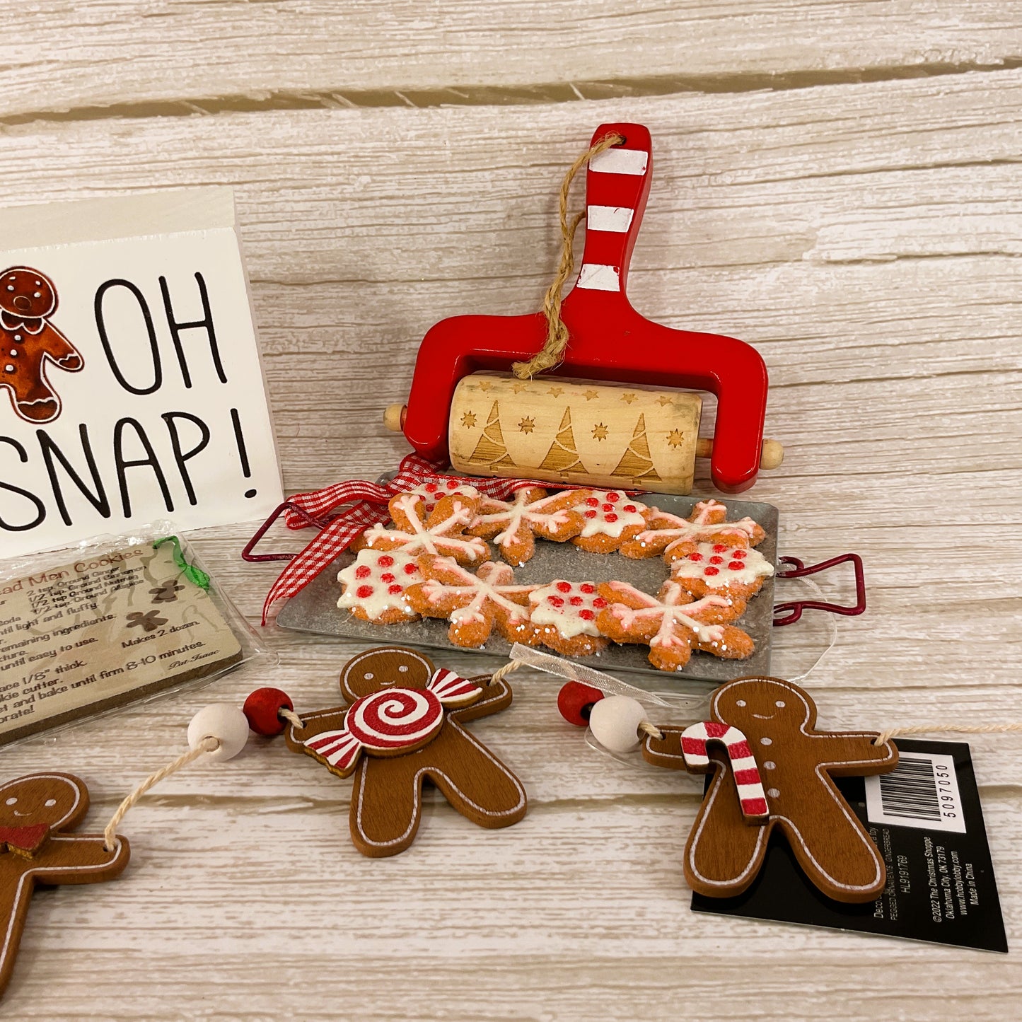 Christmas Decor - Gingerbread Theme Tier Tray Bundle 5pc