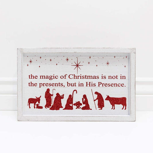 Adams Christmas Decor - Not Presents but His Presence Glitter Box Sign
