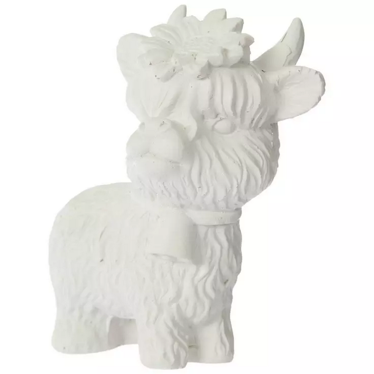 HL Fall Craft Supply - DIY Unfinished Adorable Resin Highland Cows 3pc Set