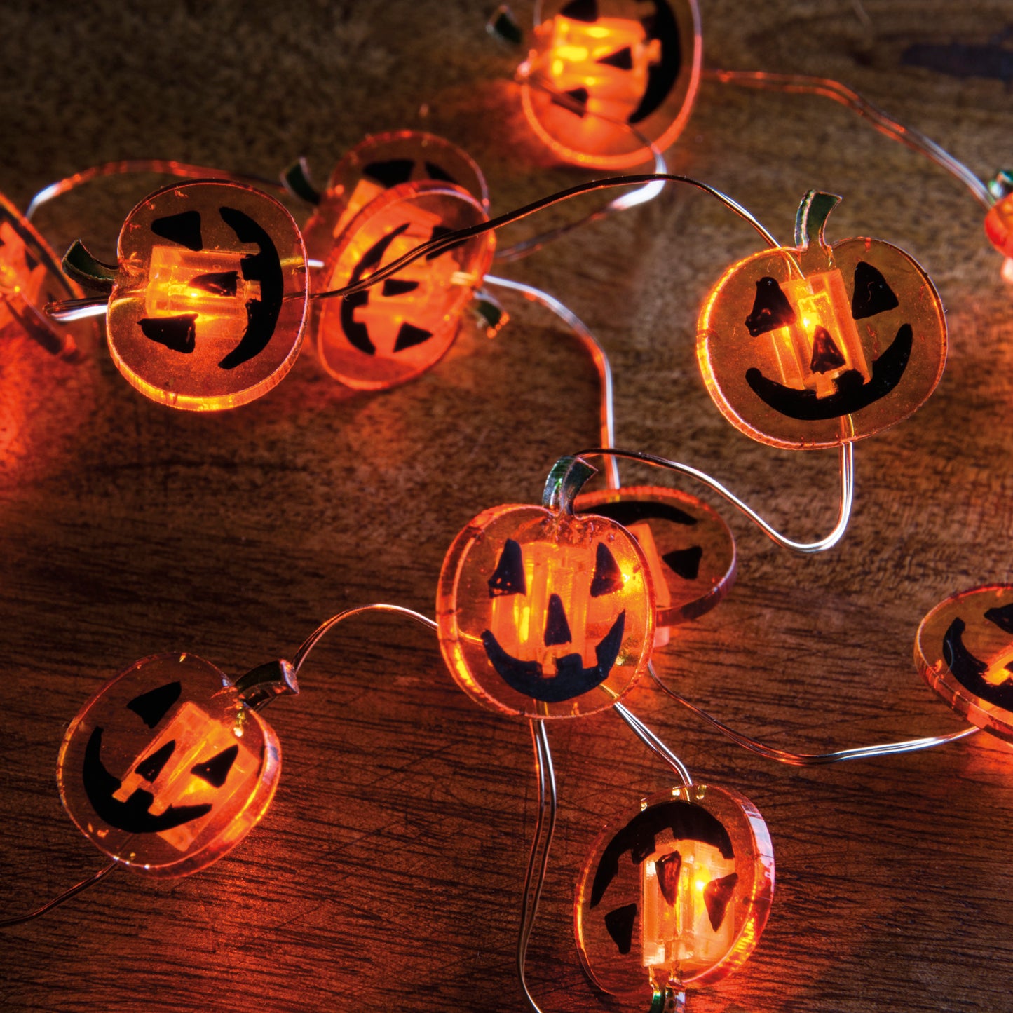 PBK  Fall Decor - LED Micro Orange Jack O Lanterns Lights Battery Operated
