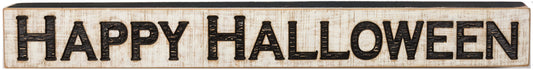 Primitives by Kathy PBK Halloween Decor - Happy Halloween Carved Wood Sign