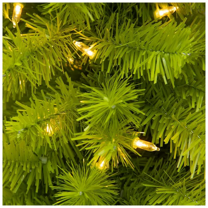 HL Christmas Decor - Whimsical Lime Green Tinsel LED Lighted Tree 3ft