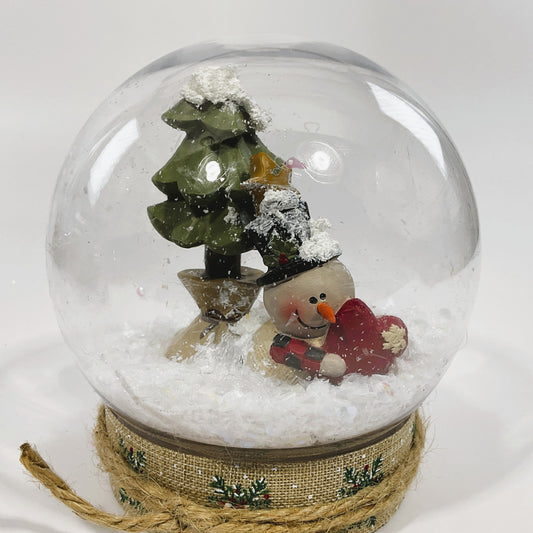 AGSD Christmas Decor - Primitive Resin Snowmen Dry Snow-globe