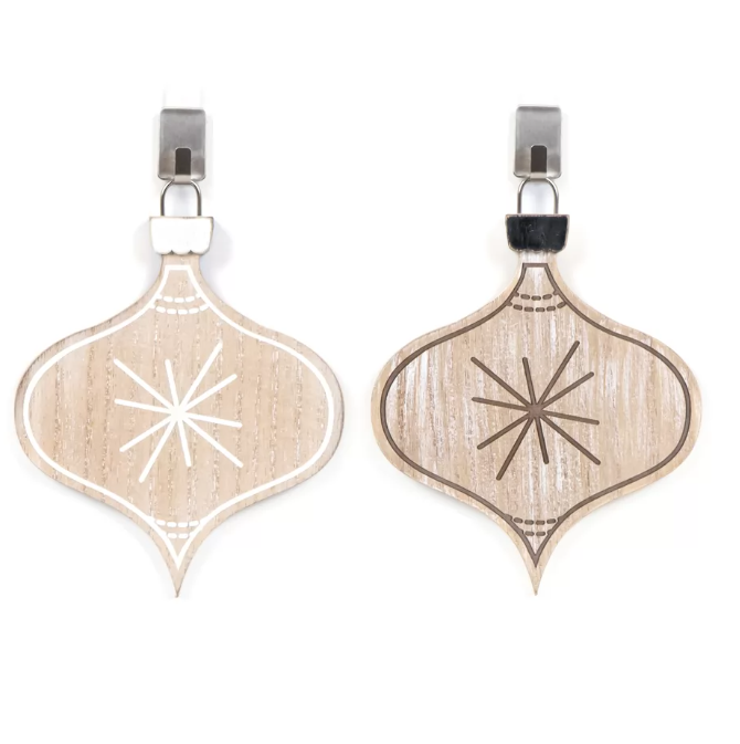 Adams & Co. Christmas Decor - Natural Wood Mid Century Retro Ornament 1pc