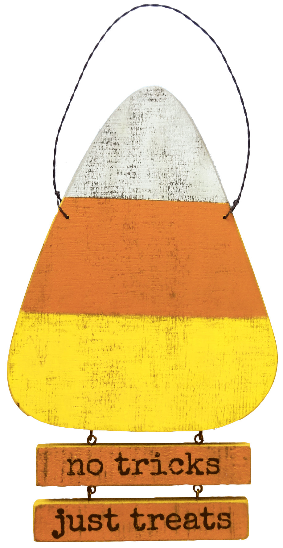 PBK Halloween Decor - No Tricks Just Treats Candy Corn Sign