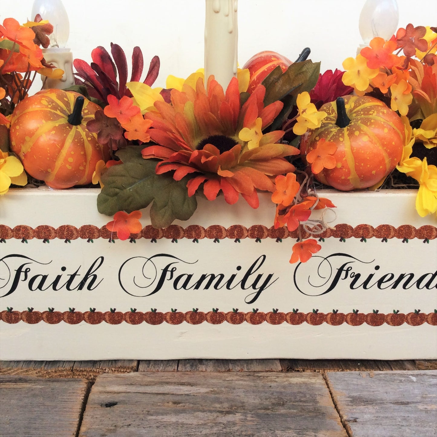 AG Designs Fall Decor - Faith Family Friends Electric Candle Flower Light Box #3