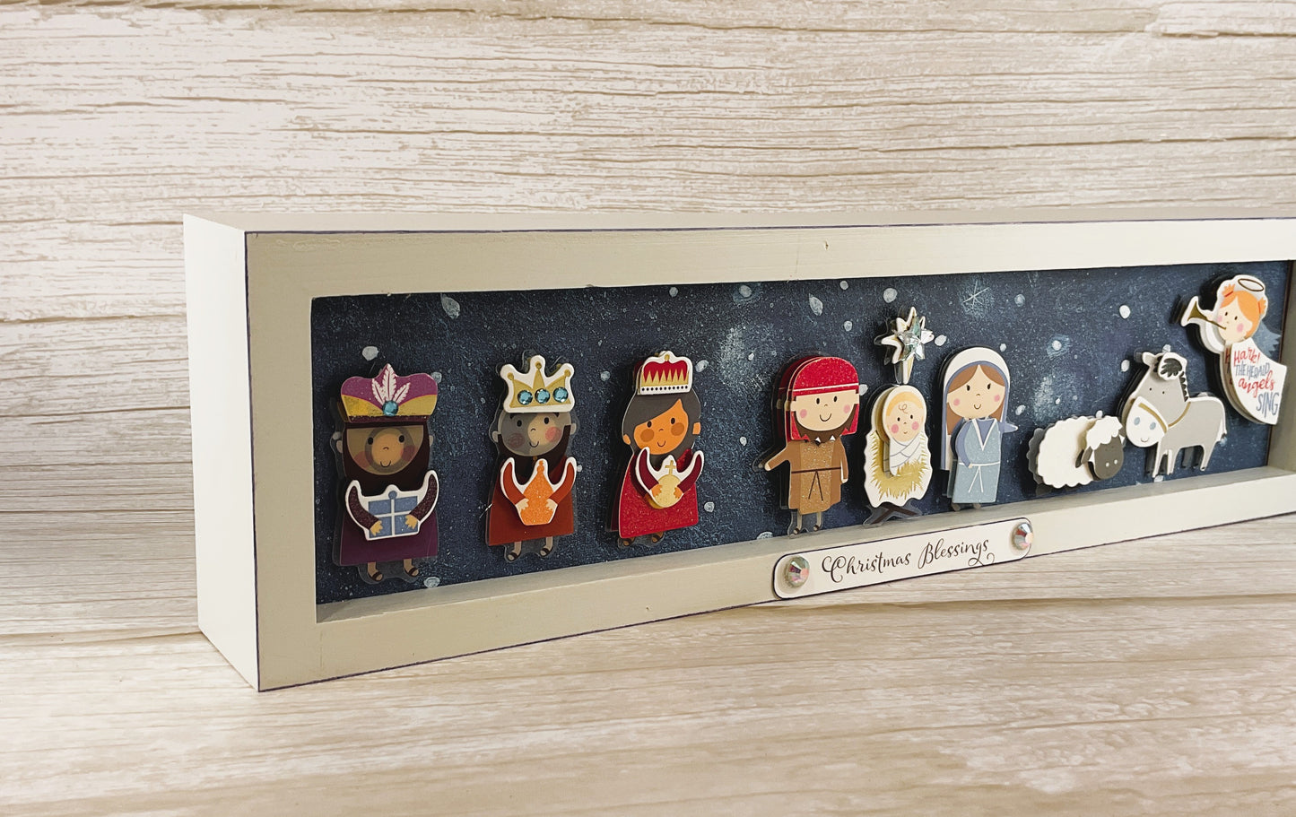 AGSD Christmas Decor - Nativity Scene 3-D Embellishments Inset Sign