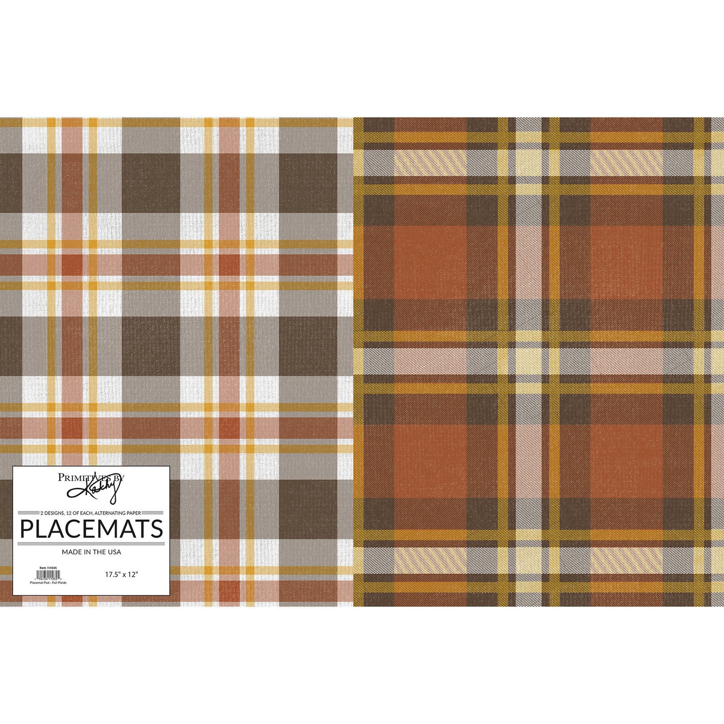PBK Fall Decor - Harvest Plaid Single Use Paper Placemats 24pc