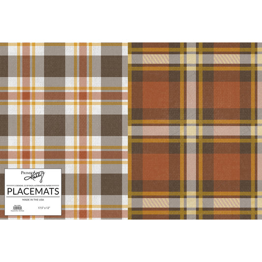 PBK Fall Decor - Harvest Plaid Single Use Paper Placemats 24pc